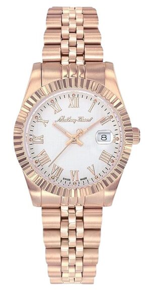 Mathey-Tissot Mathy III Roman Rose Gold Tone Stainless Steel White Dial Quartz D810PRA Women's Watch