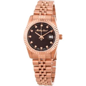 Mathey-Tissot Mathy III Rose Gold Tone Stainless Steel Brown Dial Quartz D810PRM Women's Watch