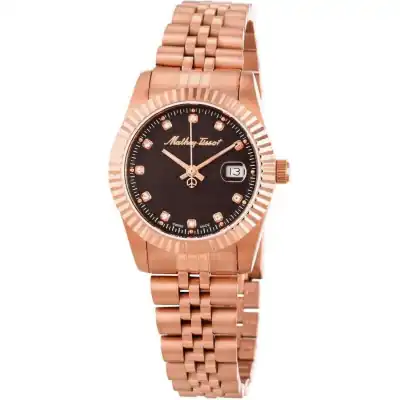 Mathey-Tissot Mathy III Rose Gold Tone Stainless Steel Brown Dial Quartz D810PRM Women's Watch