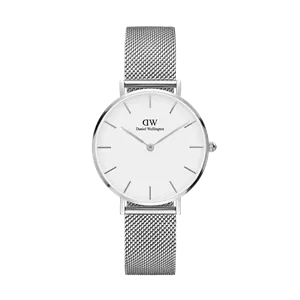 Daniel Wellington Petite Sterling 32mm Women's Watch - Silver Mesh with White Dial (DW00100164)