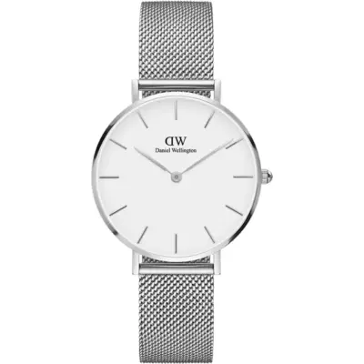 Daniel Wellington Petite Sterling 32mm Women's Watch - Silver Mesh with White Dial (DW00100164)