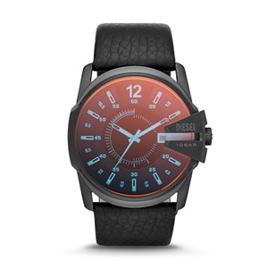 Diesel Men's 45mm  Sunray Watch with black leather strap (DZ1657) - Mega Chief Collection