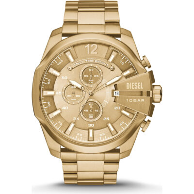 Diesel Mega Chief 51mm Men’s Watch (DZ4360) – All Gold-Tone Stainless Steel, Chronograph Dial & 10 ATM Water Resistance