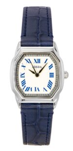 Fossil Harlow Croco Leather Cream Dial Quartz ES5425 Women's Watch