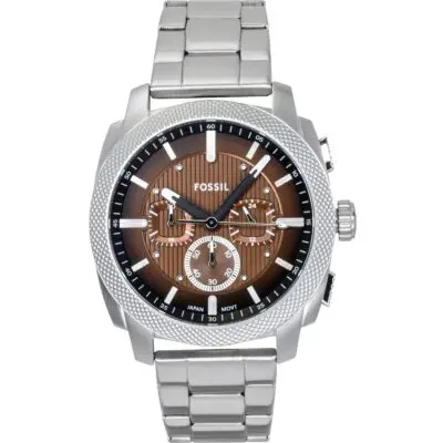 Fossil Machine Chronograph Stainless Steel Brown Dial Quartz FS6144 Men's Watch