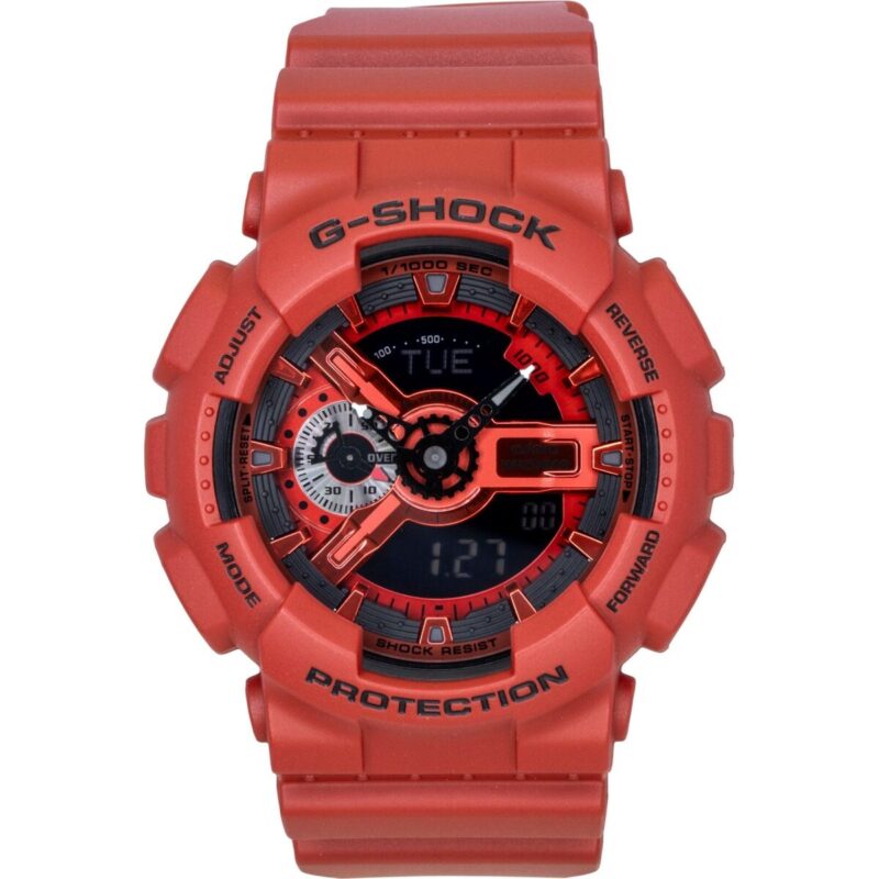 Casio G-Shock Digital Red Bio-Based Resin Strap Quartz GA-110RRB-4A 200M Men's Watch