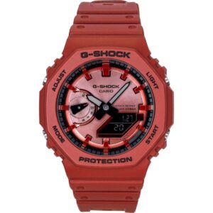 Casio G-Shock Analog Digital Red Bio-Based Resin Strap Quartz GA-2100RRB-4A 200M Men's Watch