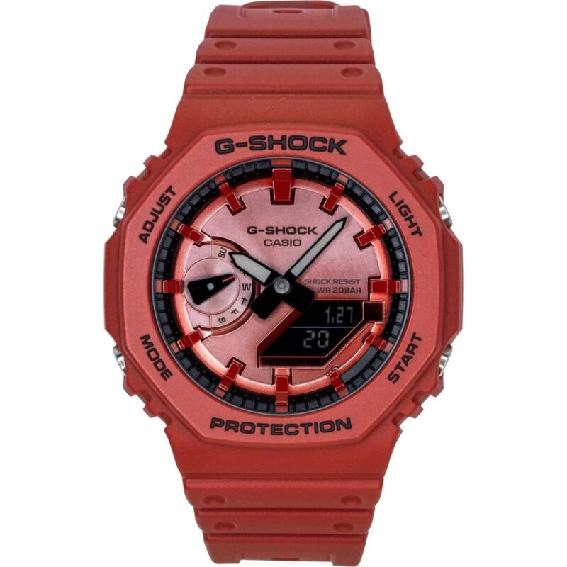 Casio G-Shock Analog Digital Red Bio-Based Resin Strap Quartz GA-2100RRB-4A 200M Men's Watch