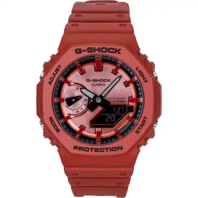 Casio G-Shock Analog Digital Red Bio-Based Resin Strap Quartz GA-2100RRB-4A 200M Men's Watch