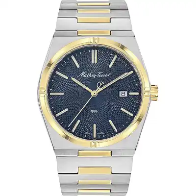Mathey-Tissot Zeus Two Tone Stainless Steel Blue Dial Quartz H118BBU Men's Watch