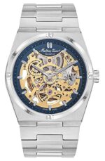 Mathey-Tissot Zeus Skeleton Stainless Steel Blue Dial Automatic H118CFABU Men's Watch