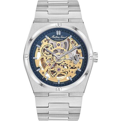 Mathey-Tissot Zeus Skeleton Stainless Steel Blue Dial Automatic H118CFABU Men's Watch