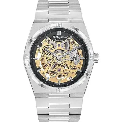 Mathey-Tissot Zeus Skeleton Stainless Steel Black Dial Automatic H118CFAN Men's Watch