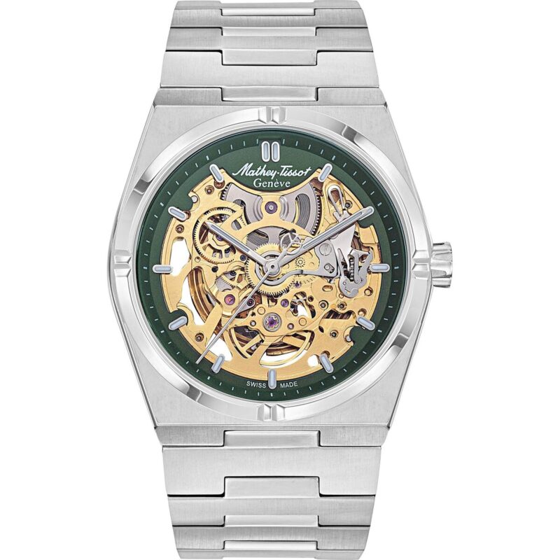 Mathey-Tissot Zeus Skeleton Stainless Steel Green Dial Automatic H118CFAV Men's Watch
