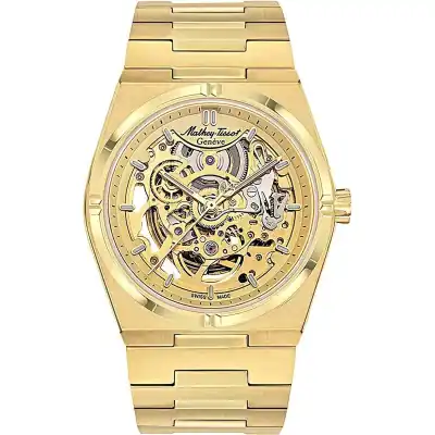 Mathey-Tissot Zeus Skeleton Gold Tone Stainless Steel Champagne Dial Automatic H118CFPDI Men's Watch