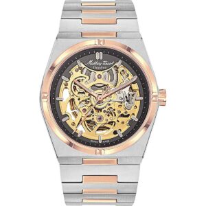 Mathey-Tissot Zeus Skeleton Two Tone Stainless Steel Grey Dial Automatic H118CFRS Men's Watch