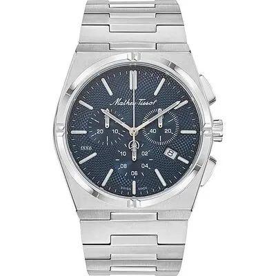 Mathey-Tissot Zeus Chrono Stainless Steel Blue Dial Quartz H118CHABU Men's Watch