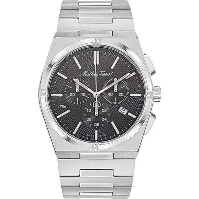 Mathey-Tissot Zeus Chrono Stainless Steel Black Dial Quartz H118CHAN Men's Watch