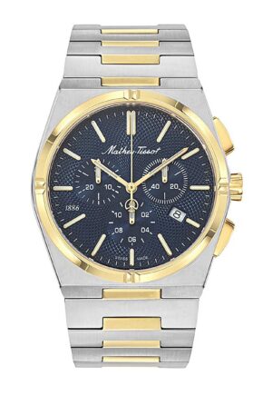 Mathey-Tissot Zeus Chrono Two Tone Stainless Steel Blue Dial Quartz H118CHBBU Men's Watch