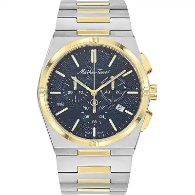 Mathey-Tissot Zeus Chrono Two Tone Stainless Steel Blue Dial Quartz H118CHBBU Men's Watch