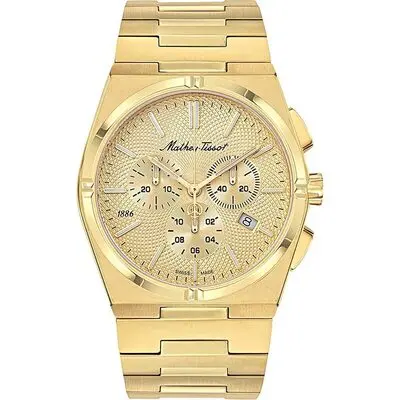Mathey-Tissot Zeus Chrono Gold Tone Stainless Steel Gold Tone Dial Quartz H118CHPDI Men's Watch