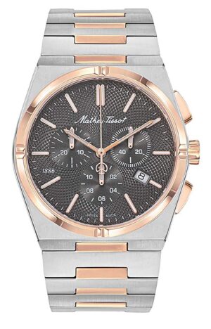 Mathey-Tissot Zeus Chrono Two Tone Stainless Steel Black Dial Quartz H118CHRS Men's Watch