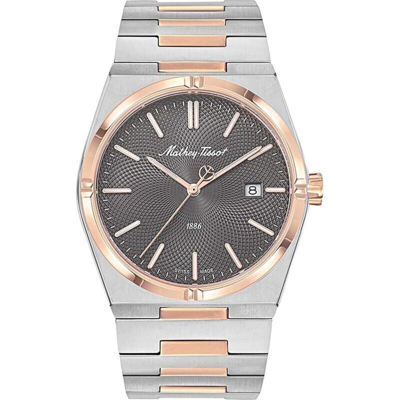 Mathey-Tissot Zeus Two Tone Stainless Steel Black Dial Quartz H118RS Men's Watch