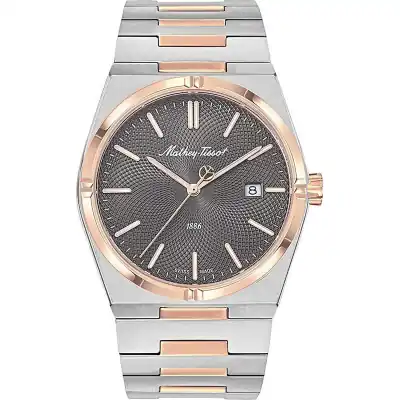 Mathey-Tissot Zeus Two Tone Stainless Steel Black Dial Quartz H118RS Men's Watch