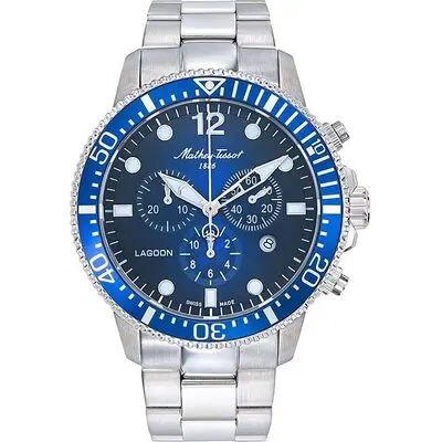 Mathey-Tissot Lagoon Chronograph Stainless Steel Blue Dial Quartz H123CHABU 100M Men's Watch