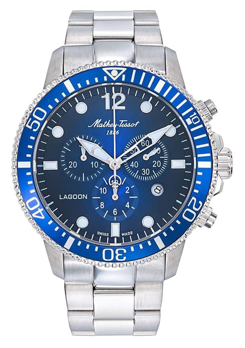 Mathey-Tissot Lagoon Chronograph Stainless Steel Blue Dial Quartz H123CHABU 100M Men's Watch