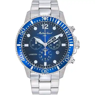 Mathey-Tissot Lagoon Chronograph Stainless Steel Blue Dial Quartz H123CHABU 100M Men's Watch