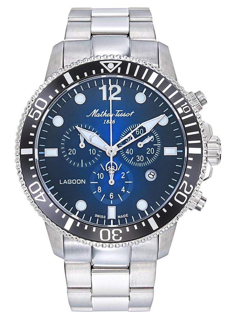 Mathey-Tissot Lagoon Chronograph Stainless Steel Blue Dial Quartz H123CHABUN 100M Men's Watch