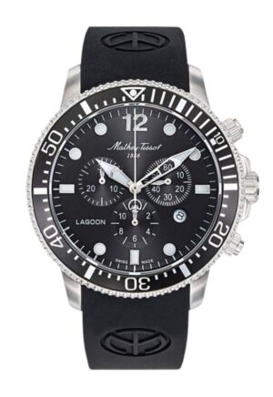 Mathey-Tissot Lagoon Chronograph Silicon Strap Black Dial Quartz H123CHALN 100M Men's Watch