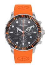 Mathey-Tissot Lagoon Chronograph Orange Silicon Strap Black Dial Quartz H123CHALO 100M Men's Watch