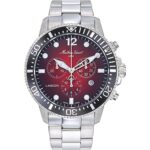 Mathey-Tissot Lagoon Chronograph Stainless Steel Red Dial Quartz H123CHAR 100M Men's Watch