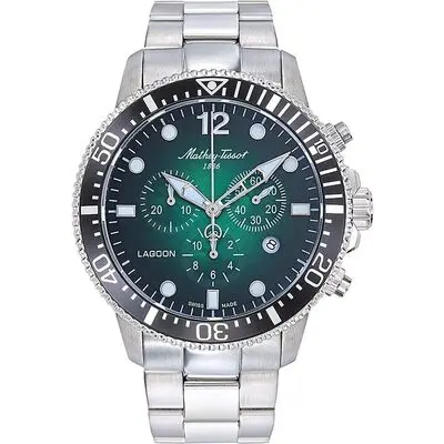 Mathey-Tissot Lagoon Chronograph Stainless Steel Green Dial Quartz H123CHAV 100M Men's Watch