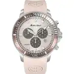 Mathey-Tissot Lagoon Chronograph Pink Silicone Strap Cream Dial Quartz H123CHLBM 100M Men's Watch