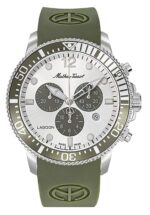 Mathey-Tissot Lagoon Chronograph Green Silicone Strap Silver Dial Quartz H123CHLGV 100M Men's Watch