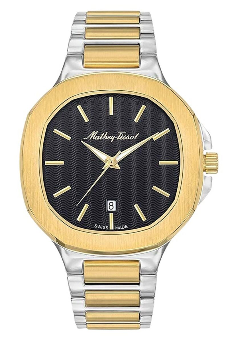 Mathey-Tissot Evasion Two Tone Stainless Steel Black Dial Quartz H152BN Men's Watch
