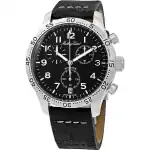 Mathey-Tissot Type 21 Flyback Chronograph Leather Strap Black Dial Quartz H1821CHALNG Men's Watch