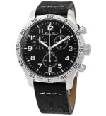 Mathey-Tissot Type 21 Flyback Chronograph Leather Strap Black Dial Quartz H1821CHALNG Men's Watch