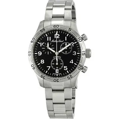 Mathey-Tissot Type 21 Flyback Chronograph Stainless Steel Black Dial Quartz H1821CHANG Men's Watch