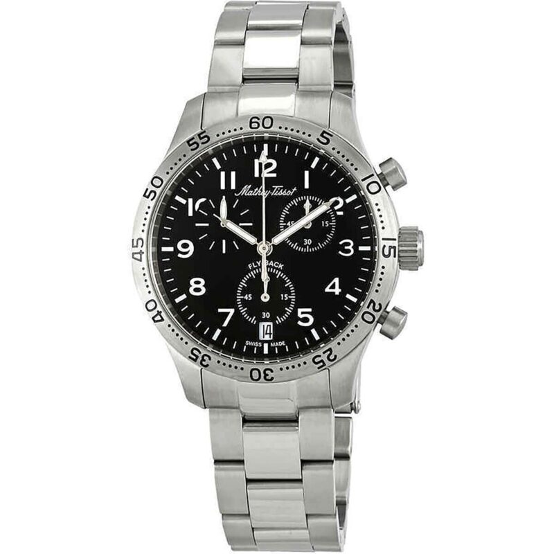 Mathey-Tissot Type 21 Flyback Chronograph Stainless Steel Black Dial Quartz H1821CHANG Men's Watch Mathey-Tissot Type 21 Flyback Chronograph Stainless Steel Black Dial Quartz H1821CHANG Men's Watch