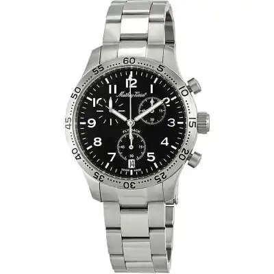 Mathey-Tissot Type 21 Flyback Chronograph Stainless Steel Black Dial Quartz H1821CHANG Men's Watch