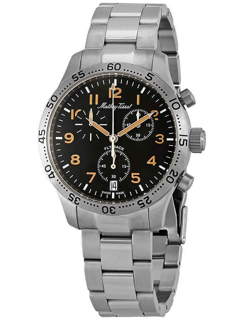 Mathey-Tissot Type 21 Flyback Chronograph Stainless Steel Black Dial Quartz H1821CHANO Men's Watch Mathey-Tissot Type 21 Flyback Chronograph Stainless Steel Black Dial Quartz H1821CHANO Men's Watch