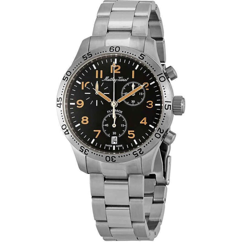 Mathey-Tissot Type 21 Flyback Chronograph Stainless Steel Black Dial Quartz H1821CHANO Men's Watch Mathey-Tissot Type 21 Flyback Chronograph Stainless Steel Black Dial Quartz H1821CHANO Men's Watch