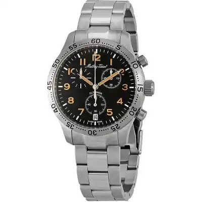 Mathey-Tissot Type 21 Flyback Chronograph Stainless Steel Black Dial Quartz H1821CHANO Men's Watch