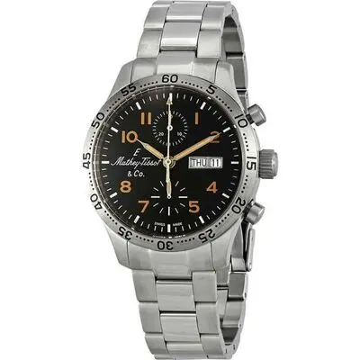 Mathey-Tissot Type 21 Chronograph Stainless Steel Black Dial Automatic H1821CHATNO Men's Watch