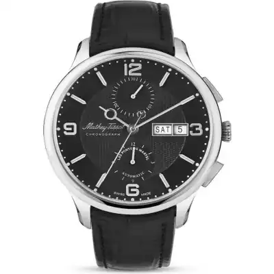 Mathey-Tissot Edmond Limited Edition Chronograph Leather Strap Black Dial Automatic H1886CHATAN Men's Watch