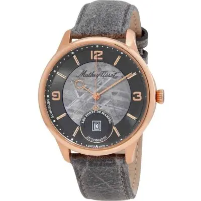 Mathey-Tissot Edmond Limited Edition Leather Strap Grey Dial Automatic H1886METP Men's Watch